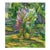 1980s Abstract Oil Painting Green Garden Dupliy Sergey Alexandrov For Sale
