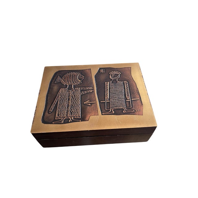 Etched Brass Decorative Box by Jean-Pierre Chevalier, 1970 For Sale - Image 4 of 8