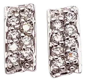 14 Karat White Gold Fancy Earrings With Round Diamonds
