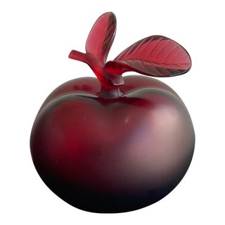 Lalique Crystal Pomme Rouge Red Apple Perfume Bottle For Sale