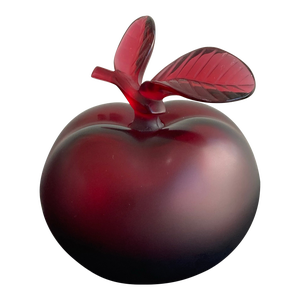 Lalique Crystal Pomme Rouge Red Apple Perfume Bottle