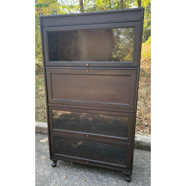 Antique Lawyers Barrister Bookcase With Secretary Desk For Sale - Image 10 of 12