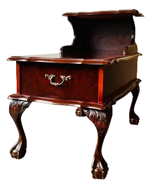 Vintage Louis XV Wood Night Bedside Cabinet with One Drawer and Lion Legs