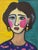 Abstract Impressionist Expressionist Abstract Woman Portrait Painting Including the Antiqued Gold Wood Frame For Sale - Image 3 of 5