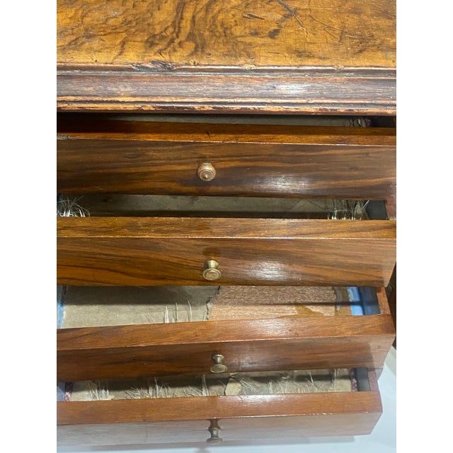 Brown Antique Wood Jewelry Box, 1800’s For Sale - Image 8 of 12