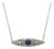 Late 19th Century Victorian 14k Gold Diamond and Sapphire Eye-Shaped Pendant Necklace For Sale