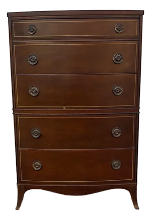 Antique Mahogany Highboy Dresser | Early 1900s Colonial Revival Tall Chest of Drawers | Traditional American Bedroom Furniture | Solid Wood
