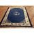 Chinese 1900s Solid Open Blue Field Antique Chinese Floral Medallion Pattern Peking Rug For Sale - Image 3 of 5