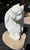 A substantial hand-carved marble owl sculpture by listed Taos, New Mexico artist Frank McGuire (b. 1938), whose work...