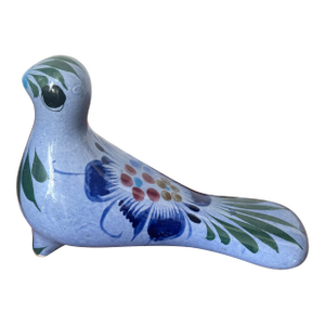 Vintage Blue Mexican Tonalá Dove Bird