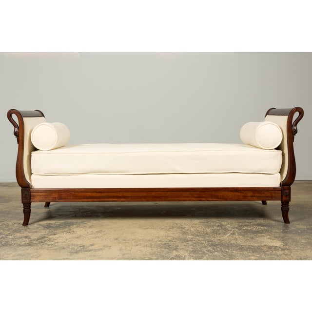 Traditional Early 19th Century French Empire Swan Neck Mahogany Daybed, Paris For Sale - Image 3 of 17