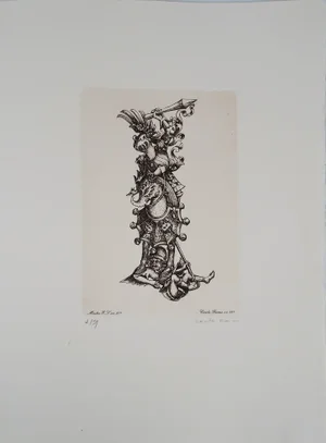Cecile Reims, The Knight, Original Engraving