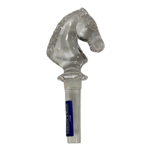 Vintage Villeroy & Boch Crystal Horse Head Bottle Stopper in Box. For Equestrians, Bar Cart Glam, & Barware Lovers. See Pics!