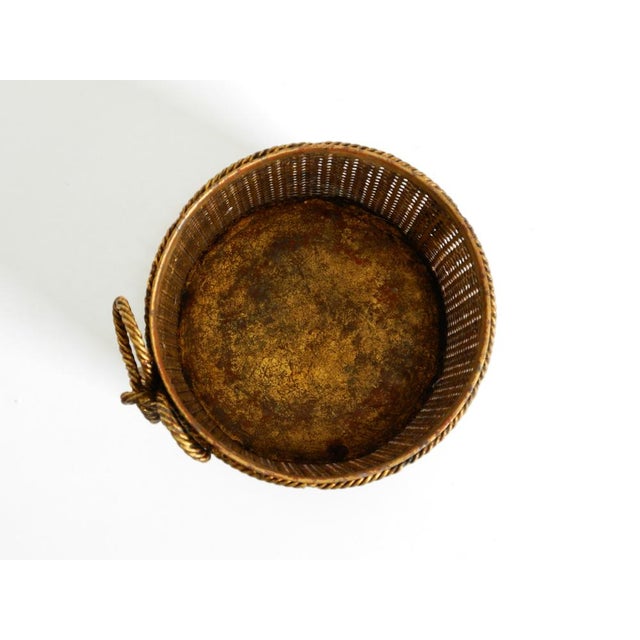 Mid-Century Modern Italian Regency Gilt Metal Waste Paper Bin from Li Puma, 1960s For Sale - Image 13 of 18