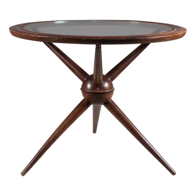 Mid-Century Wood and Glass Table For Sale