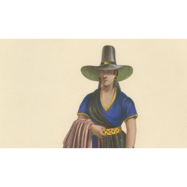 Paper Peruvian Women of Lima, Cheese Seller and Regional Costume, 1841, Lithograph For Sale - Image 7 of 11