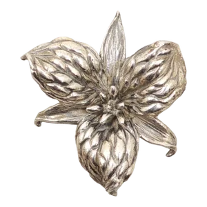 Vintage Signed Napier Sterling Silver Orchid Brooch