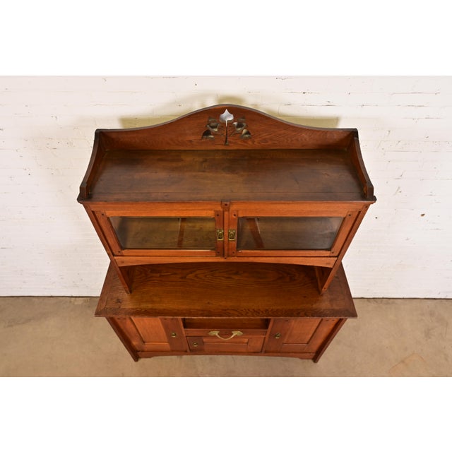 Léon Jallot French Art Nouveau Oak and Ash Sideboard or Bar Cabinet, Circa 1905 For Sale - Image 9 of 13