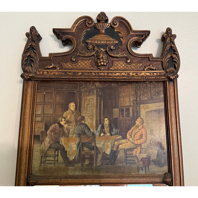 Glass Antique American Victorian Pier Mirror With Figural Genre Scene Panel, Circa 1870–1890 For Sale - Image 7 of 10