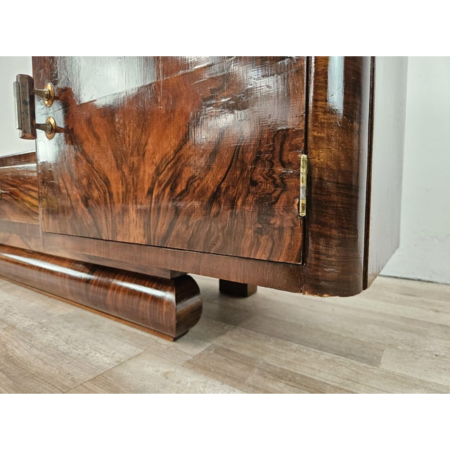 Art Deco Walnut Dressing Table with Mirror, 1940 For Sale - Image 15 of 18