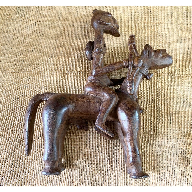 Metal Vintage African Dogon Bronze Horseman 6.75" H For Sale - Image 7 of 10