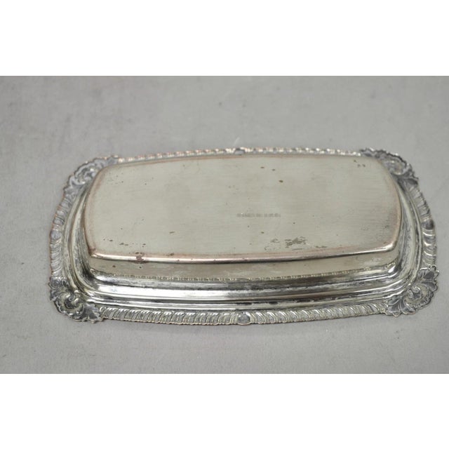 Vintage Victorian Silver Plated Repousse Covered Butter Dish W/ Glass Liner For Sale - Image 15 of 16