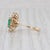 0.47ctw Pear Emerald Diamond Halo Ring 18k Yellow Gold Size 5 For Sale In Greensboro - Image 6 of 7