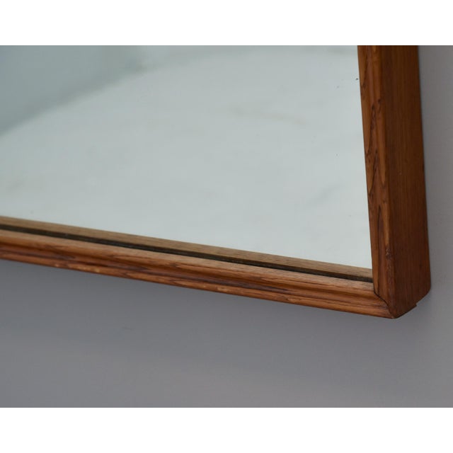 Wood Vintage Italian Large Shield Shape Hardwood Framed Mirror For Sale - Image 7 of 12