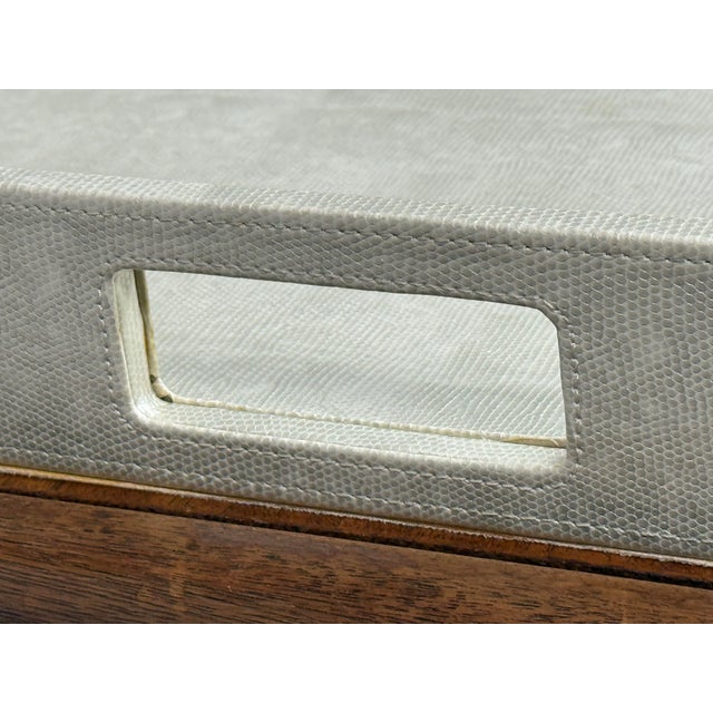 Off-white Contemporary Faux Shagreen Serving Tray For Sale - Image 8 of 12