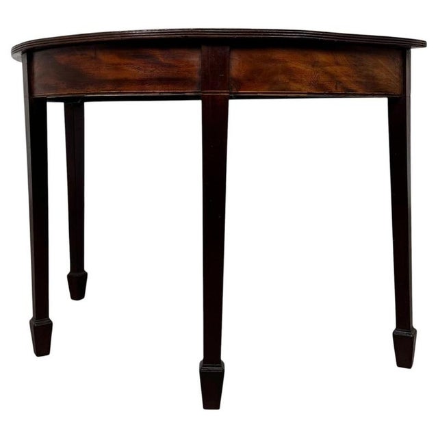 Antique 19th Century Mahogany Demi-Lune Side Table For Sale - Image 6 of 8