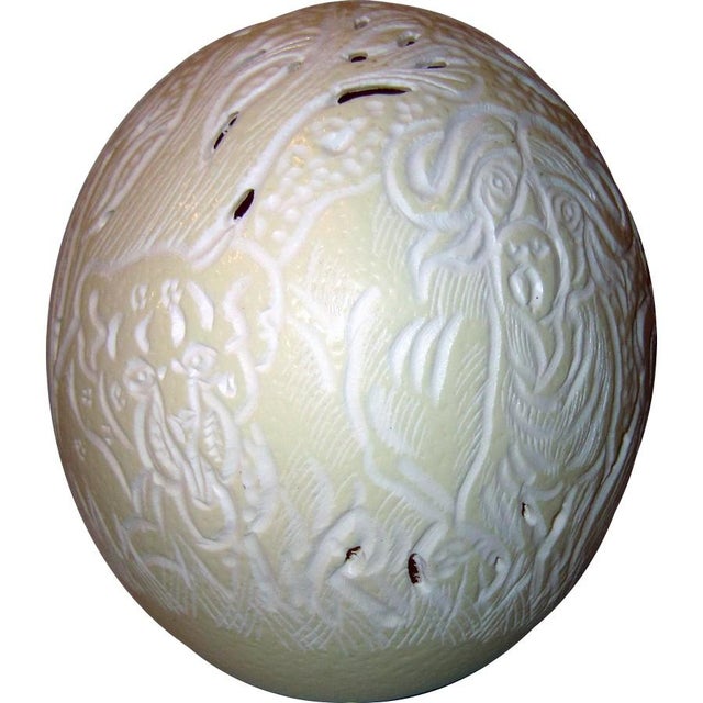 Mid-Century Modern Full Carved Egg For Sale - Image 3 of 4