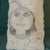 1990’s original folk art female portrait pencil drawing on placemat. Signed and dated on back. Placemat in frame measures...