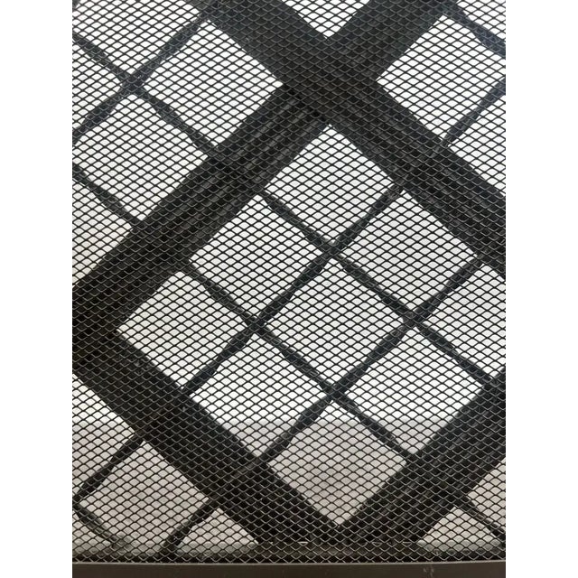 Art Deco Style Black & Bronzed Metal Two-Door & Diamond Design Fireplace Screen For Sale - Image 16 of 16