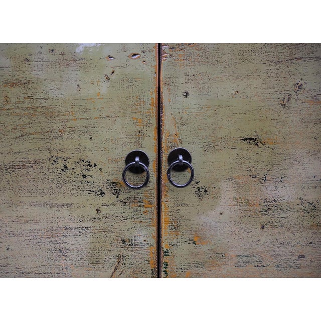 Vintage Chinese Painted Six-door Cabinet, now restored, repainted, and lacquered. Traditionally finished in black or red...