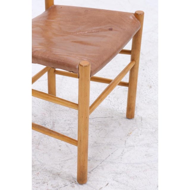 Mid-Century Wooden and Leather Dining Chair, 1960s-1970s For Sale - Image 10 of 16