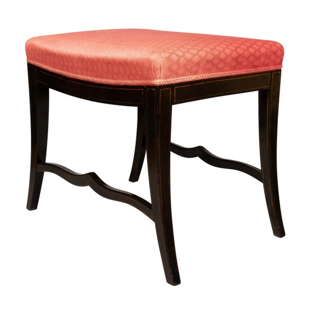 Regency Ebonized Bench For Sale - Image 10 of 12