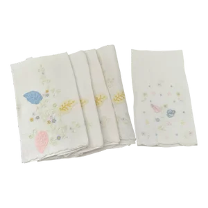 Vintage Embroidered Floral Napkins-A Set