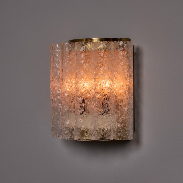 1970s Doria Leuchten Brass and Ice Glass Wall Lamps - a Pair For Sale - Image 11 of 17