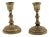 Circa 1750 Continental Brass Candlesticks, a Pair For Sale