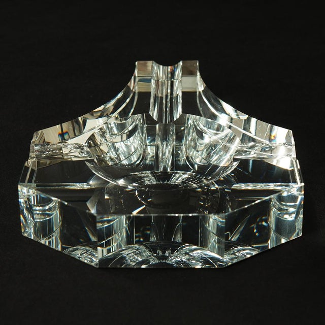 Crystal Ashtray with Mirror Base, 1960s For Sale - Image 8 of 15