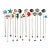 Vintage Hand-Blown Glass Tropical Fish Cocktail Stirrers, Set of 16 For Sale