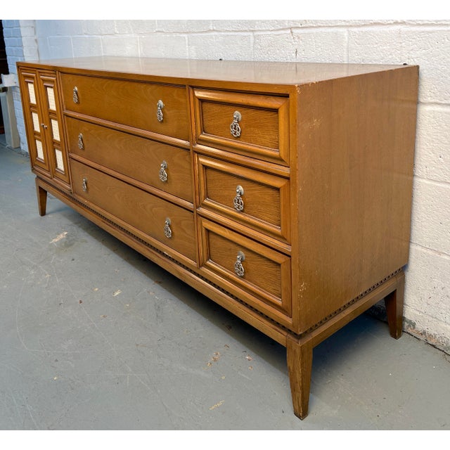 Mid 20th Century Mid 20th Century Biscay Walnut and Mosaic Dresser by National of Mt. Airy. For Sale - Image 5 of 18