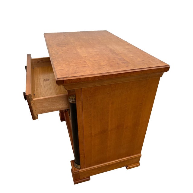 1980s Vintage Nightstand Side Table Drawer Cabinet Note Pull Thomasville Biedermeier For Sale - Image 5 of 12