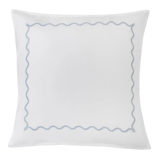 Erin Gates x Kassatex Ripple Euro Shams in Slate, Set of 2 For Sale