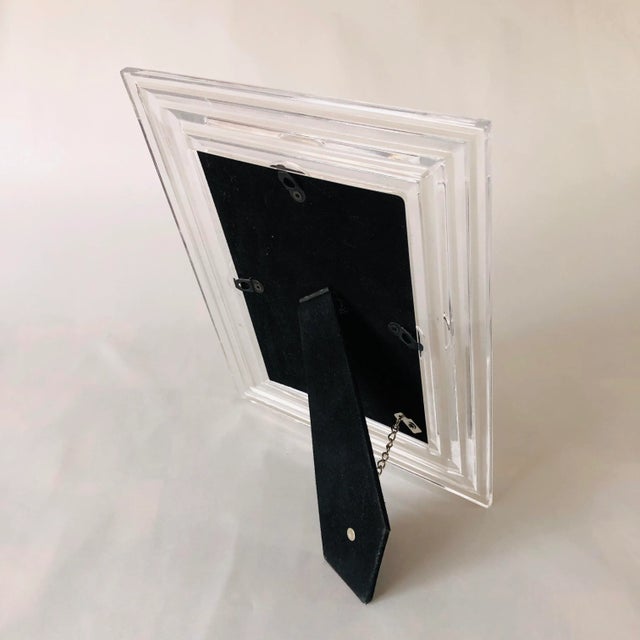 Mid-Century Modern Modern Orrefors Crystal Clear Glass Picture Frame For Sale - Image 3 of 6