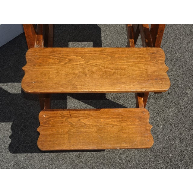 Vintage French Country Oak Five Tier Carved Display Plant Stand For Sale - Image 9 of 12