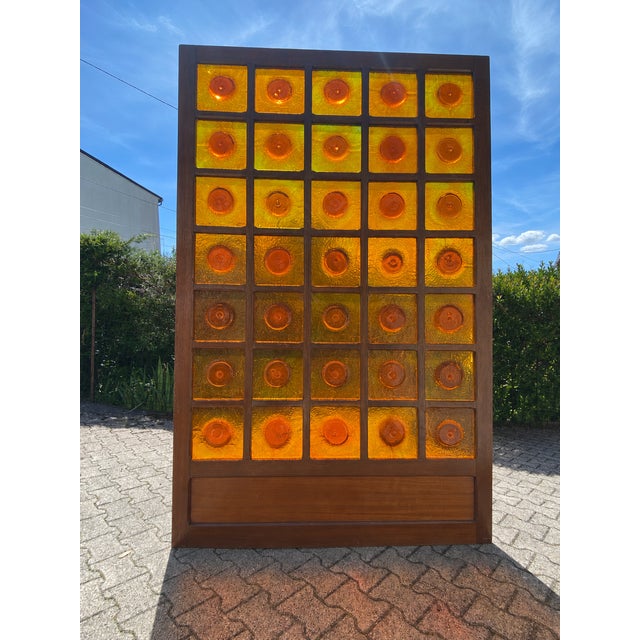 Monumental Architectural Amber Glass Panel by Vidrios Gordiola, Spain, 1970 For Sale - Image 4 of 7