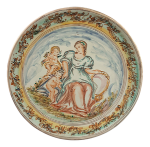 Albissola Majolica Hanging Plate from Emmebi, 1960s
