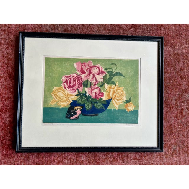 1930s William Seltzer Rice Original Wood Block Print Vintage For Sale - Image 5 of 13