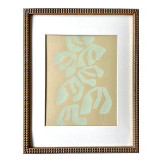 2023 "Fischio" Botanical Abstract Painting on Cotton Paper by Artist r.k. Red For Sale